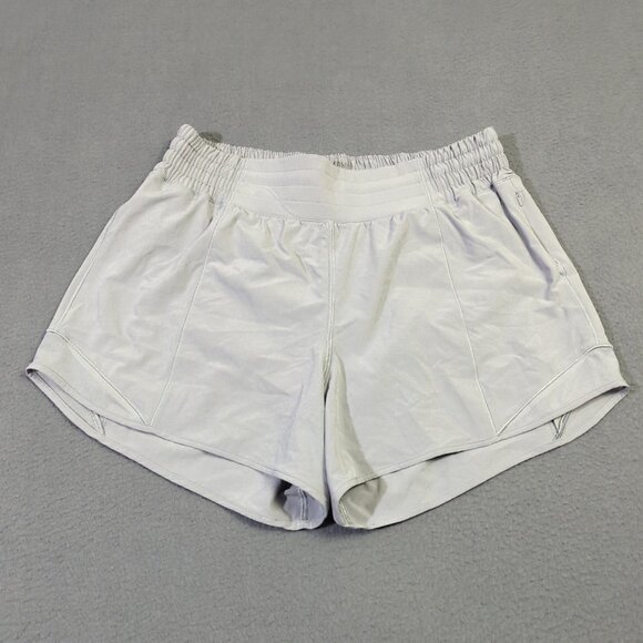 Lululemon Shorts Women's 8 Gray Hotty Hot Short High Rise Long 4" Lined Running - Picture 1 of 11